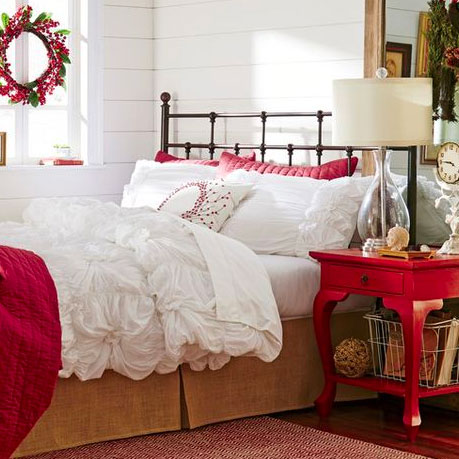 White Christmas bedroom decor