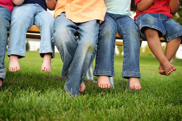 grass stained kids