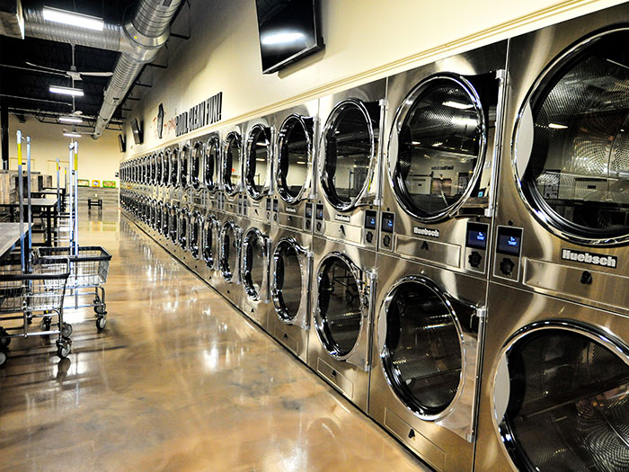 Spot laundromat Chambersburg wall of dryers