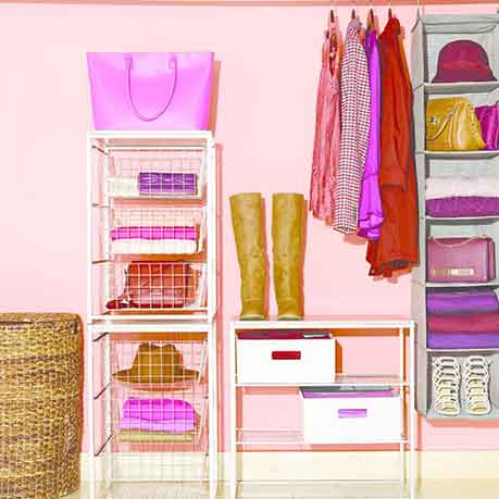 how to organize a closet using a closet organizer by Target