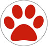 red paw print