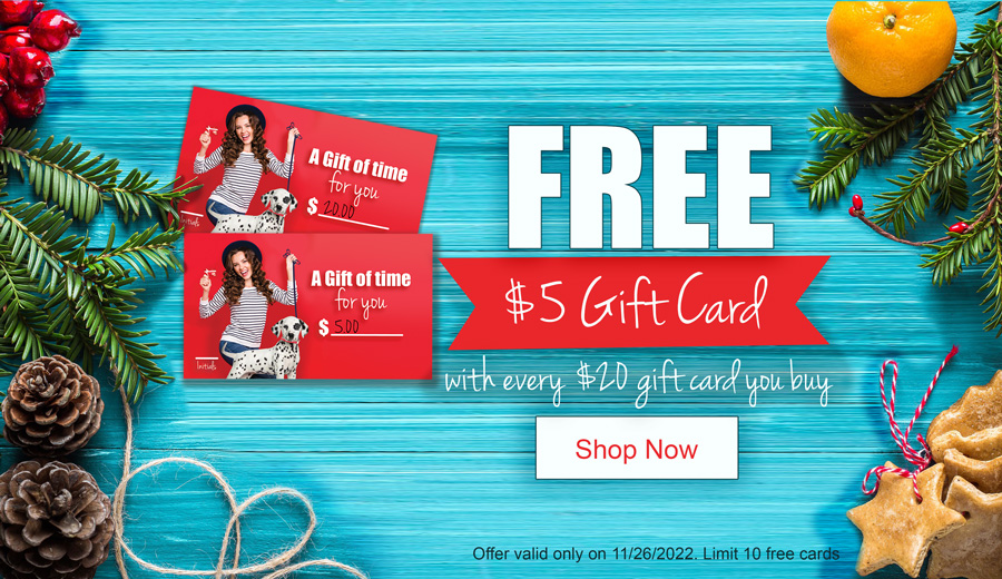  Free $5 gift card with every $20 gift card you buy. Valid only on 11/26/2022. Limit of 10 free cards