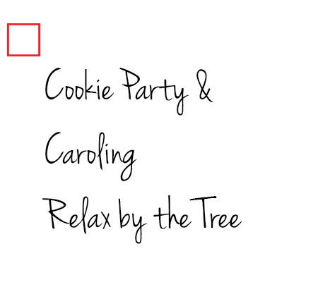 Cookie party & caroling, Relax by the tree