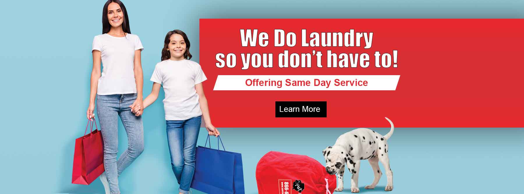 We do laundry so you don't have to. Try our laundry service today. Click to learn more