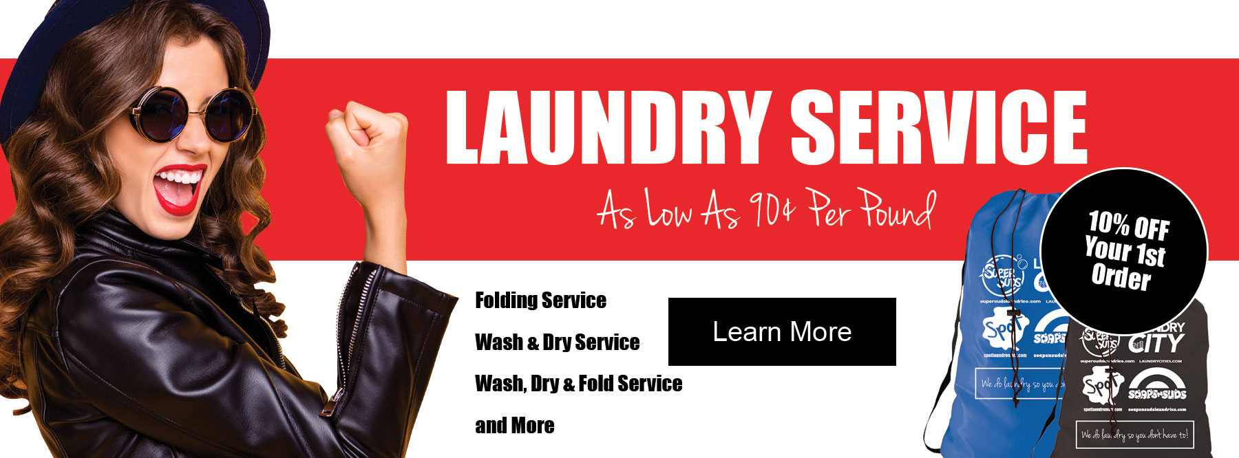 Laundry Service from 90¢ per pound. 10% Off Your First Order