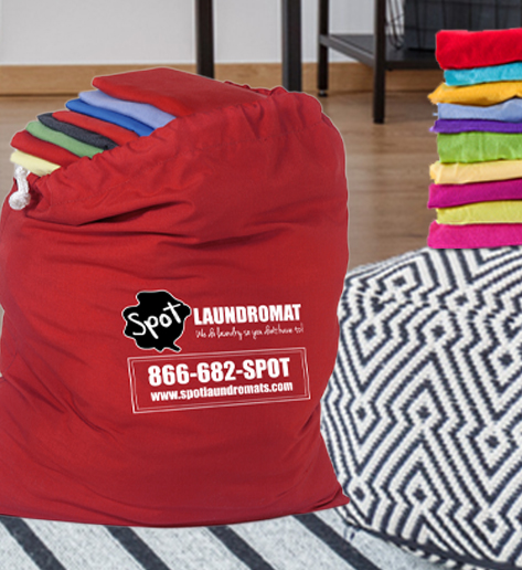 Spot Laundromat Laundry Service bag of clean laundry