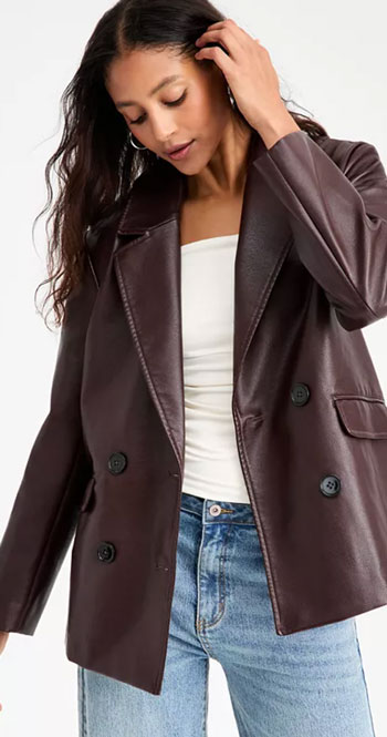 BAR III faux leather blazer fashion trend