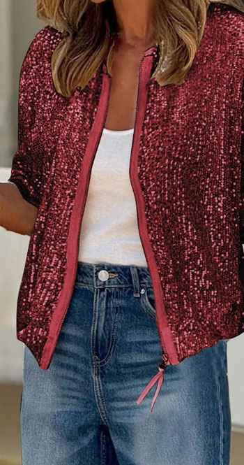 sequined jacket in red from walmart