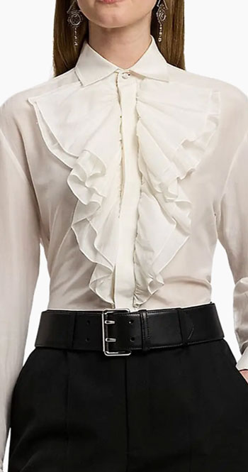 Voile Ralph Lauren Shirt with Ruffled neckline